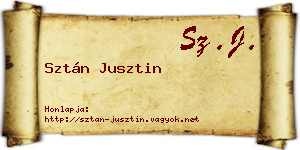 Sztán Jusztin névjegykártya